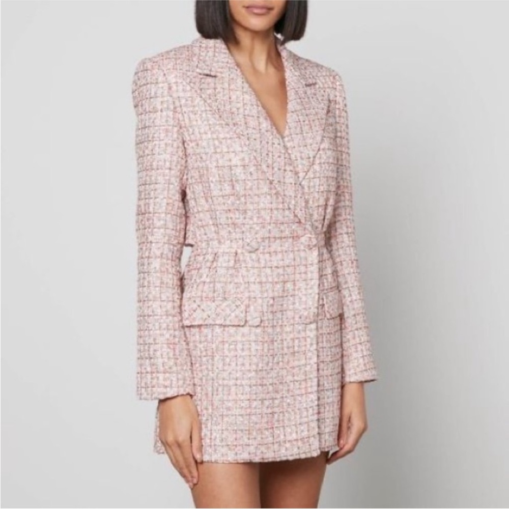 Self-Portrait Pink Boucle Mini Dress size US6